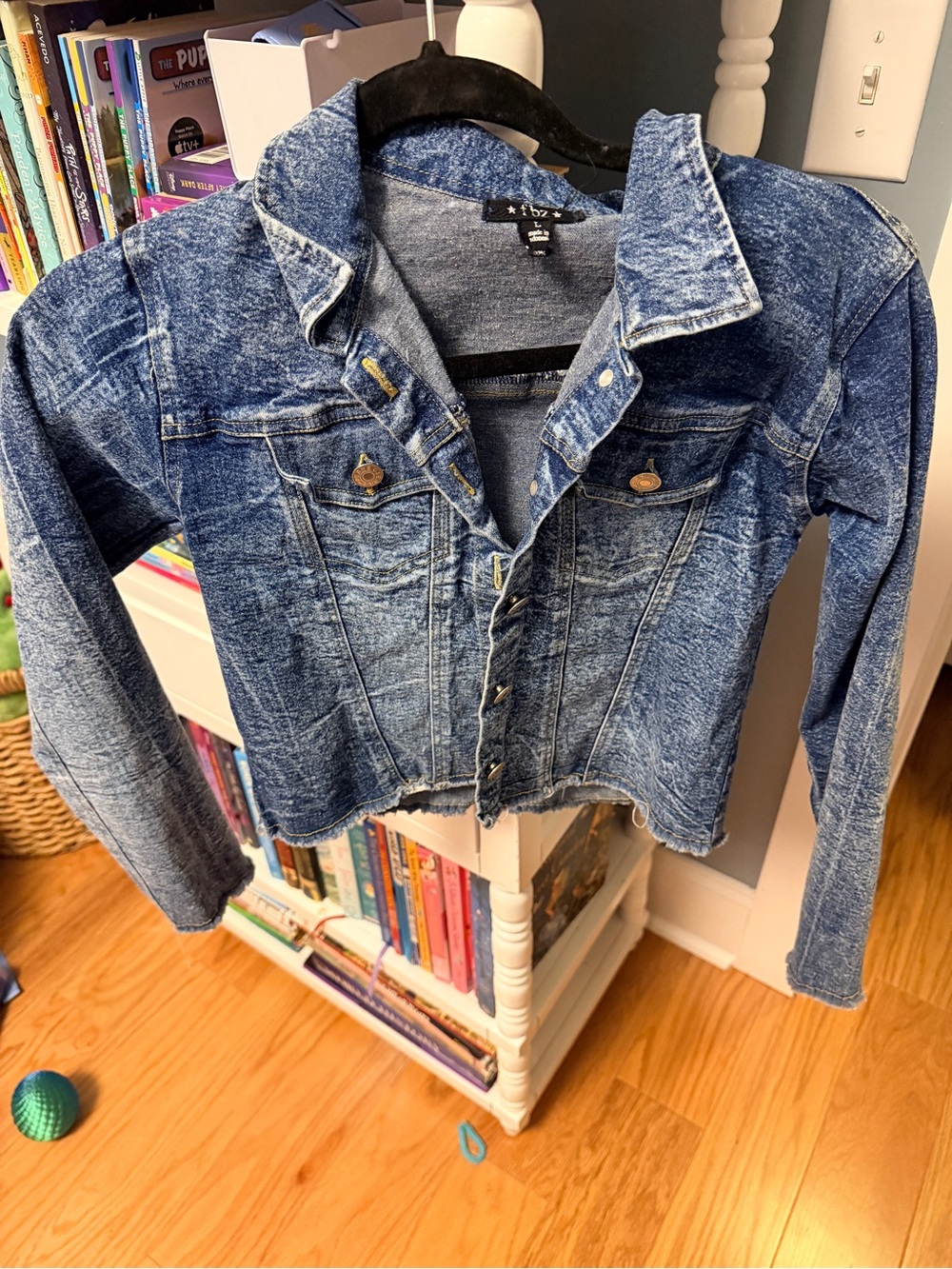 FBZ (Purchased at boutique in Charleston) Girls Blue Acid Wash Denim Jean Jacket